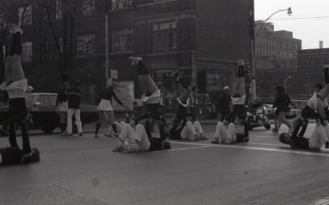 Cheerleaders on Street in Shinerama Parade