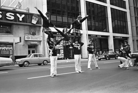 Cheerleaders on Bloor Street