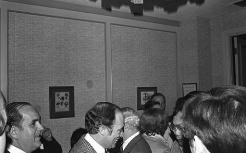 Pierre Trudeau Speaking with Attendees