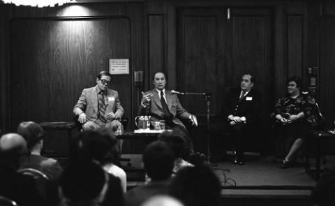 Pierre Trudeau Speaking While Seated
