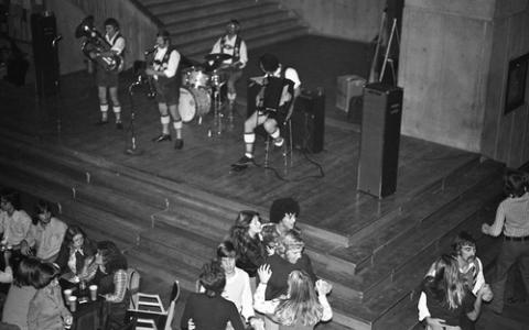 Band Performing Onstage in The Meeting Place
