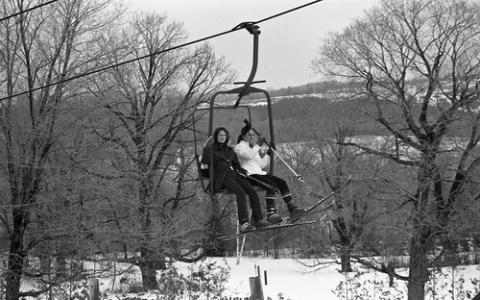 Two Students on Ski Lift