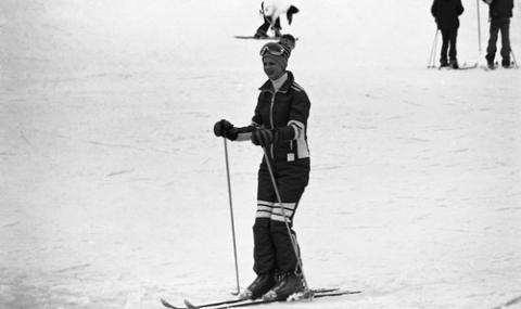 Student Standing in Skis