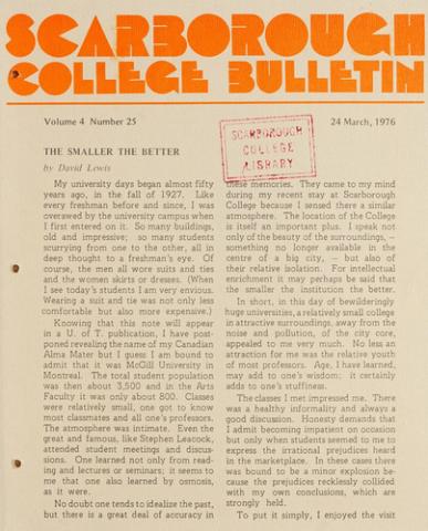 Scarborough College Bulletin, 24 March 1976