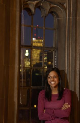 Tasha Jeyanathan, Standing by Window, St. George Campus, Promotional Image