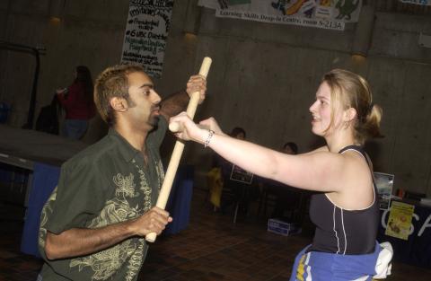 Drama and Theatre Students Doing Stage Combat with Sticks, the Meeting Place