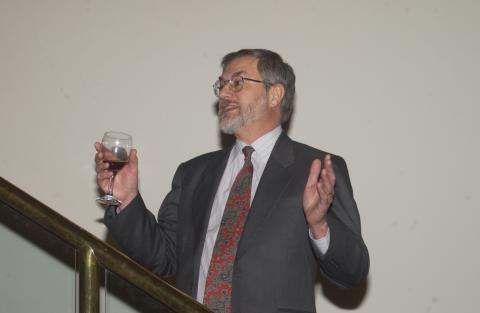 Paul Thompson Speaking, "Syncopation" Fundraiser for the Prague Project, Cascading Lobby Space, Elgin and Winter Garden Theatre
