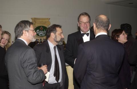 Paul Thompson, Michal Schonberg and Andrew Patenall in Line to Greet David Mirvish, "Syncopation" Fundraiser for the Prague Project, Cascading Lobby Space, Elgin and Winter Garden Theatre