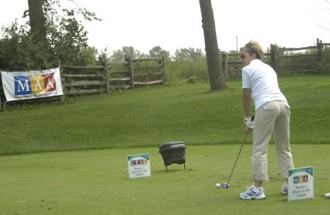 Player, Alumni Golf Tournament, Image shows Event and Sponsor Signage, Angus Glen Golf Club